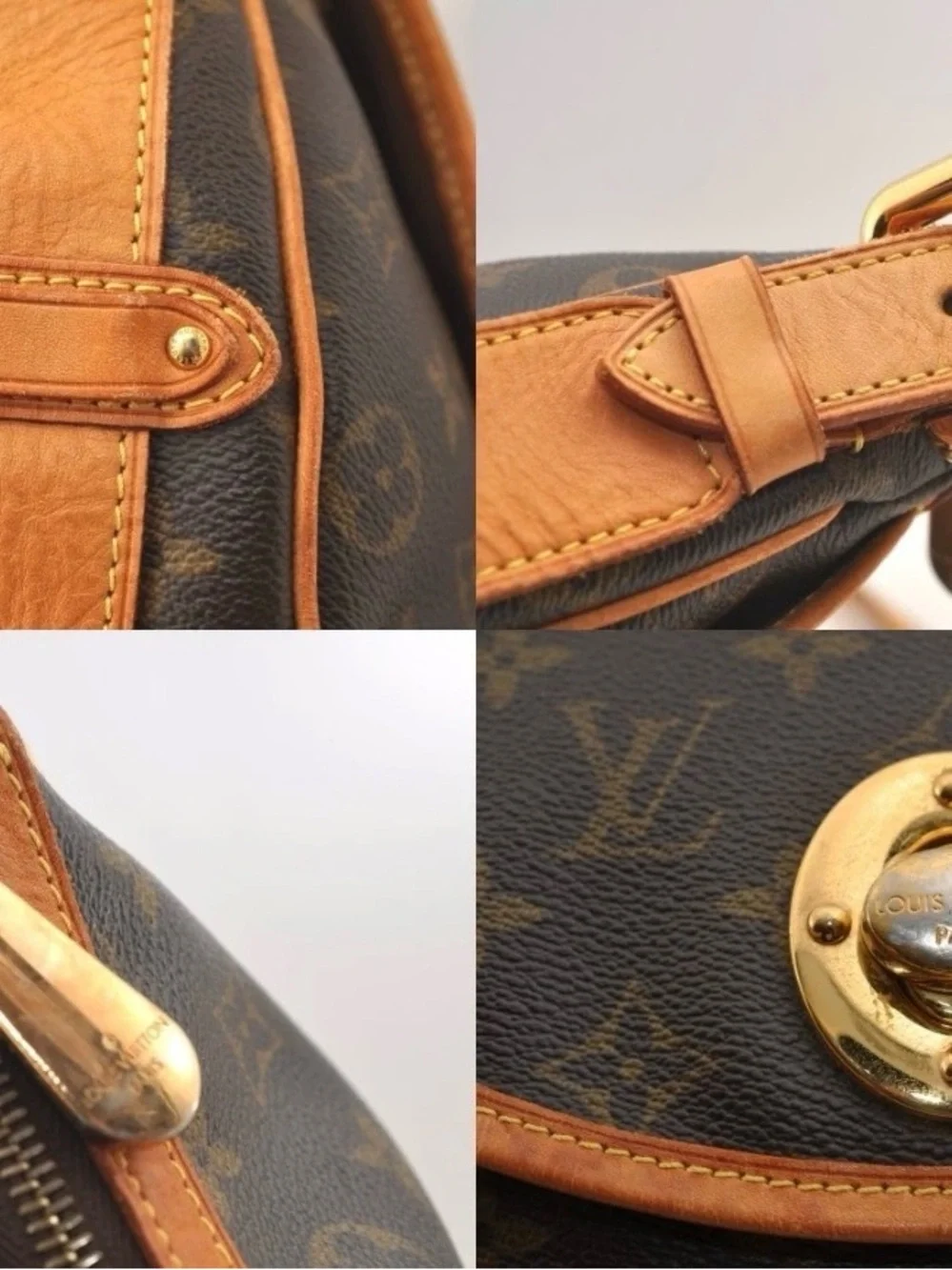 Discontinued Louis Vuitton Brown Monogram Crescent Tulum GM Shoulder Bag